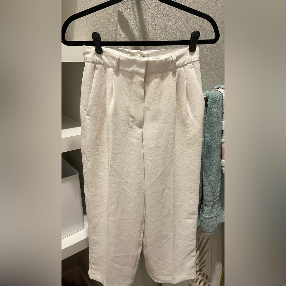 Size 2 short white linen dress pant